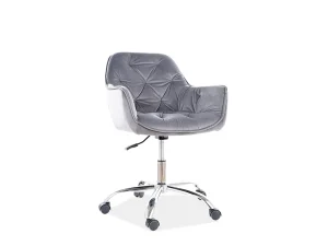 Офисное поворотное кресло Q-190 Velvet, серый / хром
