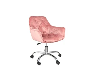 Офисное поворотное кресло Q-190 Velvet, античный розовый / хром