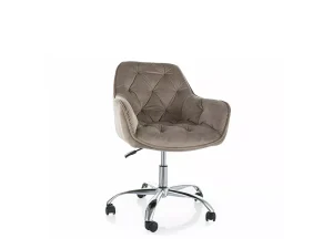 Офисное поворотное кресло Q-190 Velvet, темно-бежевый / хром