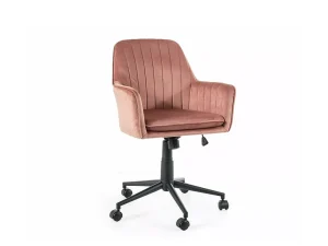 Офисное поворотное кресло Q-886 Velvet, античный розовый / черный