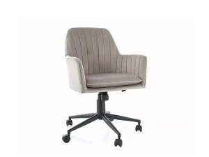 Офисное поворотное кресло Q-886 Velvet, темно-бежевый / черный