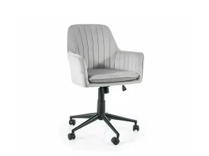 Офисное поворотное кресло Q-886 Velvet, серый / черный