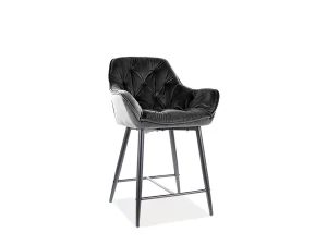 Полубарный стул Cherry H-2 Velvet, черный