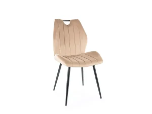 Мягкий стул Arco Velvet, бежевый / черный