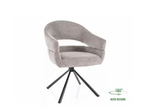 Мягкий поворотный стул Borgo Raven, серый / черный