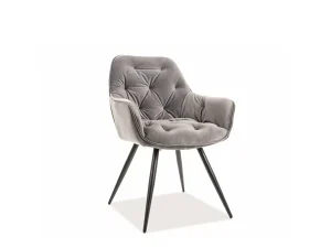 Стул обеденный Cherry Velvet, серый / черный