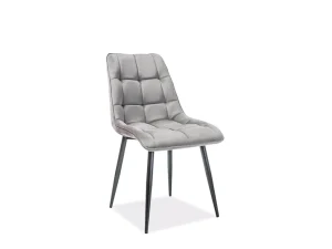 Стул обеденный Chic Velvet, серый / черный