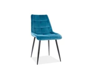Стул обеденный Chic Velvet, бирюзовый / черный