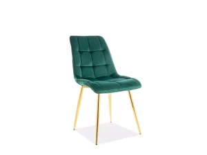 Стул обеденный Chic Velvet, зеленый / золотой
