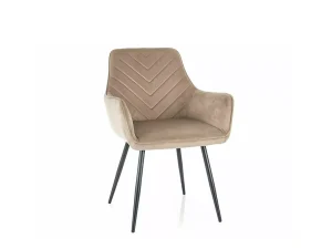 Стул обеденный Fig Velvet, бежевый / черный