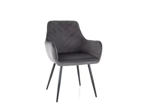 Стул обеденный Fig Velvet, серый / черный