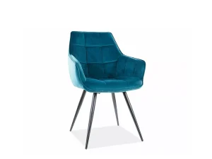 Стул обеденный Lilia Velvet, бирюзовый / черный