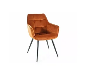 Стул обеденный Lilia Velvet, корица / черный