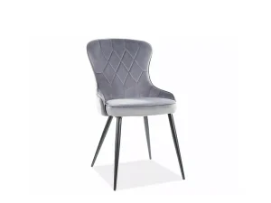 Стул обеденный Lotus Velvet, серый / черный