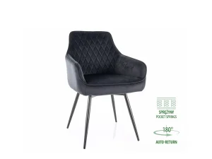 Мягкий поворотный стул Marlo Velvet, черный