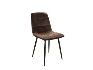 Мягкий обеденный стул Mila Velvet, коричневый / черный