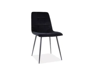 Мягкий обеденный стул Mila Velvet, черный