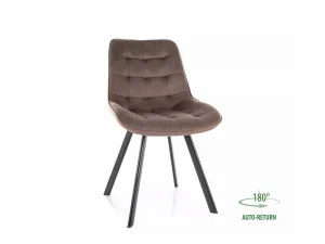Мягкий поворотный стул Monti Velvet, капучино / черный