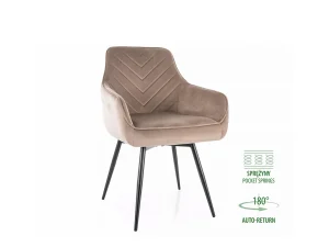 Мягкий поворотный стул Servio Velvet, темно-бежевый / черный