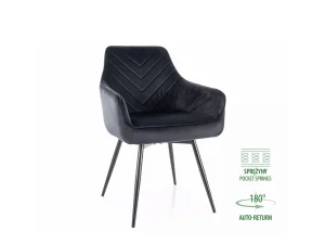 Мягкий поворотный стул Servio Velvet, черный