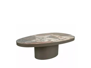 Журнальный столик Gusto A, 73x118, коричневый глянцевый / медный