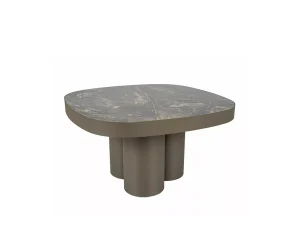 Журнальный столик Stella B, 75x75, черный глянцевый мрамор / медный