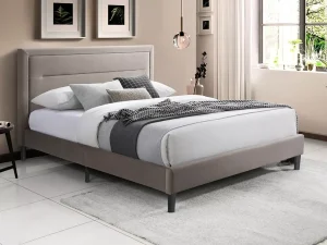 Двуспальная кровать Malaga Velvet, 160x200, темно-бежевый