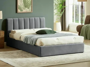 Полуторная кровать Montreal Velvet с подъемным механизмом, 120x200, серый