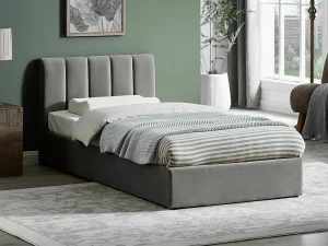 Односпальная кровать Montreal Velvet с подъемным механизмом, 90x200, серый
