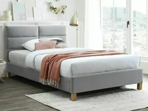 Полуторная кровать Sierra Velvet, 120x200, светло-серый - Mebel-Trade — Больше чем интернет-магазин!
