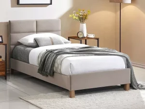 Односпальная кровать Sierra Velvet, 90x200, бежевый