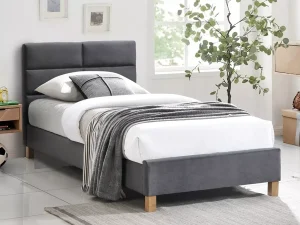 Односпальная кровать Sierra Velvet, 90x200, серый
