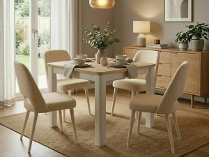 Обеденный раздвижной стол Oskar, 80x80-200, дуб Кремона Торро / кашемир - Mebel-Trade — Больше чем интернет-магазин!