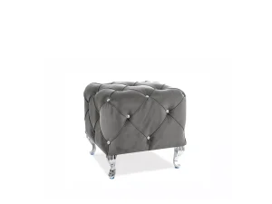 Пуф Hestia K, серый / серебряный