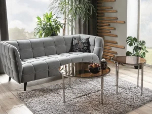 Двухместная софа Castello 2 Velvet, серый / венге