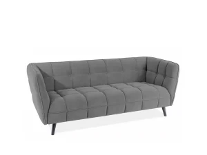Трехместная софа Castello 3 Velvet, серый / венге