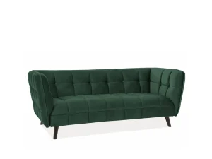 Трехместная софа Castello 3 Velvet, зеленый / венге