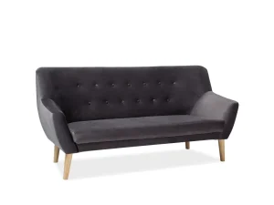 Трехместный диван Nordic 3 Velvet, серый / бук